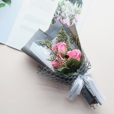 MORIANN 月光迷你香皂玫瑰花束, 藕粉色, 1個