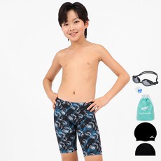 aquatica 泳衣 BBK102 + 矽膠泳帽 + 彈性泳帽 + 透明收納袋 + 耳塞 + 一般用泳鏡套組