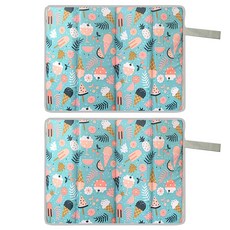 RaonToU 便攜式折疊防水坐墊 4層 2入, 12 藍色冰