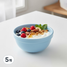 리빙메이트 국산 멜라민 브런치 식판볼, 인디 블루, 5개