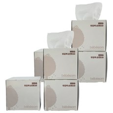 베베솜 무표백 순면 이유식 손입 콧물 티슈, 50g, 100매, 6개