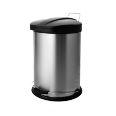 Home Star 多麼潔 不鏽鋼踏式緩降垃圾桶 12L, 髮絲銀, 1個