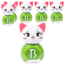 바블리 키즈네일 냥이 스티커형식 어린이매니큐어, 그린핑, 6개