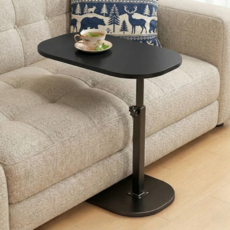 데일리홈 높이조절 소파 사이드 테이블, 블랙
