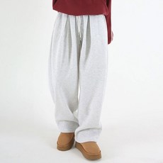 韓國 UMM 女款保暖刷毛四摺寬版抽繩長褲