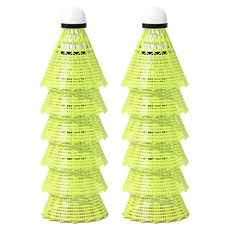 DAILYSHARE 練習用羽毛球, 12個, 螢光黃, 1入