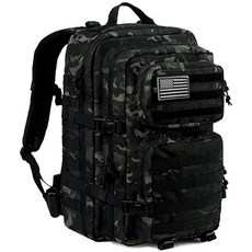 ADDEDIT 旅行用纖維後揹包 45L + 美軍臂章, 黑色CP