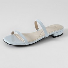 ChakanShoes 女款簡約亮面雙帶方頭拖鞋 SPEMS2f806 2cm, 天空, 240