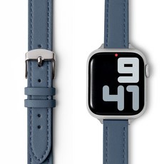 NUART Apple Watch 相容錶帶 Single Tour 纖薄皮革手鍊, 淺藍色, 1個