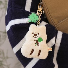 모찌타운 키키쿼카 행운키링 하삐 인형, 9cm, 크림, 1개