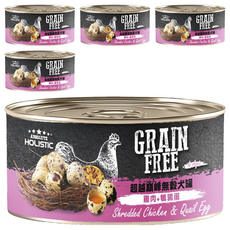 ABSOLUTE HOLISTIC 無穀狗罐, 雞肉 + 鵪鶉蛋, 80g, 5罐