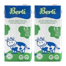 歐洲寶貝 優質保久牛奶 100%生乳 UHT超高溫滅菌, 1L, 2瓶