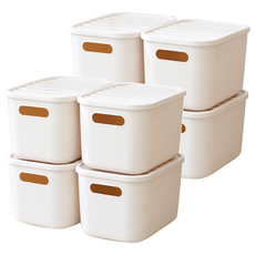 BONOHOUSE 食品儲藏室整理收納箱 S, 8個, 奶油色