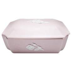 SAWATOUKI 佐和陶瓷 粉紫玫瑰長蓋缽 XL071213-2 15 x 11.3 x 5.3cm, 粉色, 1個