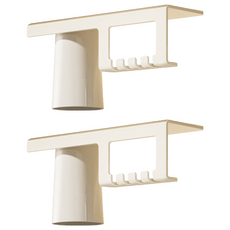 JLIFE Most 磁吸式牙刷杯架, 2個, 奶油白