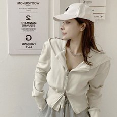 피어니스트 캐주얼 심플 크롭 후드집업