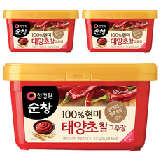 청정원순창 100% 현미 태양초 찰고추장, 2.5kg, 3개