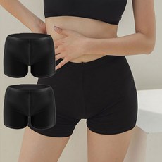 GLAM GONGGAM 女性柔軟棉質彈性三分安全褲 2件組