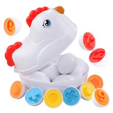 BABY BECHO Joy Kids 母雞咕咕 雞蛋形狀 數字圖形配對, 混合色