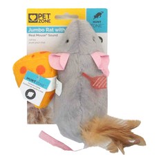 PET ZONE 貓草包 老鼠 + 奶酪組合 Set, 內含貓草, 具有Real Mouse 專利擬真老鼠聲音, 1個