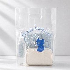 BEST PACK Happy Time PE塑膠購物袋, 藍色, 50個