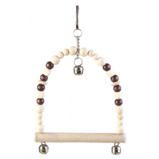 PetBest 愛相隨 原木磨爪盪鞦韆 100%天然無毒原木 觀賞鳥玩具, 天然木色, 1個