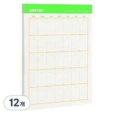 비팬시 하이라이트 메모패드 먼슬리 M, 형광, 60매, 12개