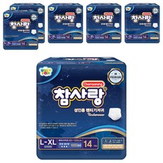 참사랑 남녀공용 팬티형 프리미엄 성인 기저귀, 대형, 14개입, 6개