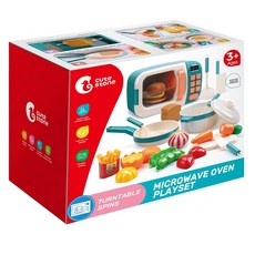 cute stone 盟石 兒童仿真微波爐切切樂玩具, 多色, 1組