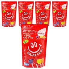 카라멜세르단 슈가프리 하트롤리팝 무설탕 막대사탕, 150g, 5개