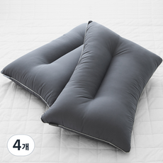 NEMOLINE 頸部支撐型超細纖維枕芯 韓國製造, 炭灰色, 4個