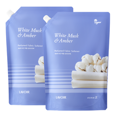 LAVOIR 高濃縮香氛衣物柔軟精 白麝香與琥珀 補充包, 2L, 2個