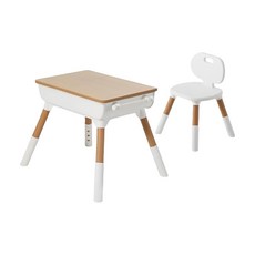 歐風木紋桌椅組 BS-8833，E0級無甲醛，嚴選木紋桌面