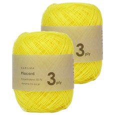 PLACORD 3PLY 籃子鉤針手工編織線, 02 黃色, 2個