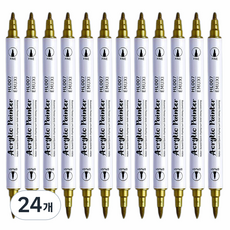 Touchfeel雙頭壓克力高光麥克筆, 24個, 金色