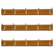 生活屋 原木金屬衣帽掛勾, 原木色, 3個