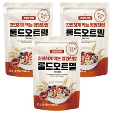 대구농산 건강한밥상 간편하게 먹는 영양한컵 롤드오트밀, 2kg, 3개