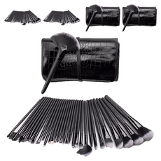 藍色貿易 化妝包刷具32件組, 黑色, 3個