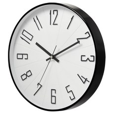 Baia Point Line 靜音掛鐘 30cm, 白黑色