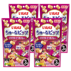 INABA 汪啾嚕肉泥雞肉夾心捲 DS-328, 雞肉+紅薯, 36g, 4袋