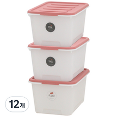 가쯔 멀티블럭 리빙박스, 레드, 24L, 12개