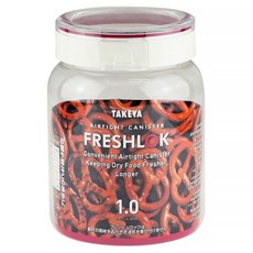 TAKEYA Freshlok 1.0 透明密封收納儲存罐 更長時間保持乾燥食物新鮮, 1L, 1個