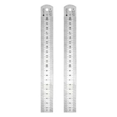 Youngbayoung 不鏽鋼半永久雙面直尺 20cm, 銀色, 2個