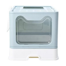 咕沛日常 藍色抽屜貓砂盆1入(40x50x39cm ) 兩用貓砂盆 貓砂盆 貓便盆 方形貓砂盆 封閉貓砂盆 走廊貓砂盆 外出貓砂盆, 1入, 藍色