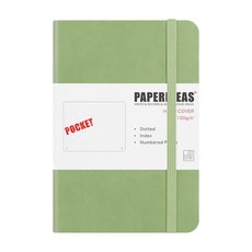 PAPERIDEAS A6 硬皮筆記本, 188頁, 有頁碼, 牛油果綠, 1本