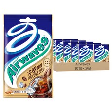 Airwaves 超涼無糖口香糖 冷萃咖啡口味, 28g, 10包