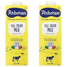 Arborea 全脂UHT牛乳, 義大利高品質牛乳, 超高溫滅菌處理, 1L, 2瓶