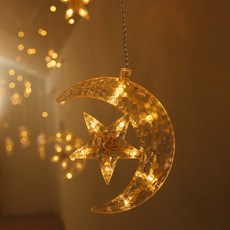 ASPASIA 月亮星星窗簾USB燈泡, 混合顏色, 3m