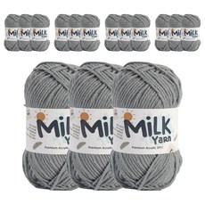 니뜨 밀크얀 뜨개실 50g x 3p + 코튼라벨 세트, 5세트, 15그레이