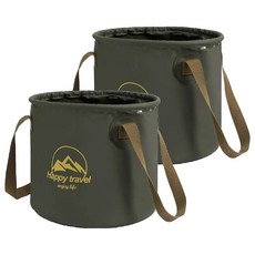 美得像專櫃 戶外摺疊水桶 31 x 31 x 27cm 20L, 軍綠色, 2個